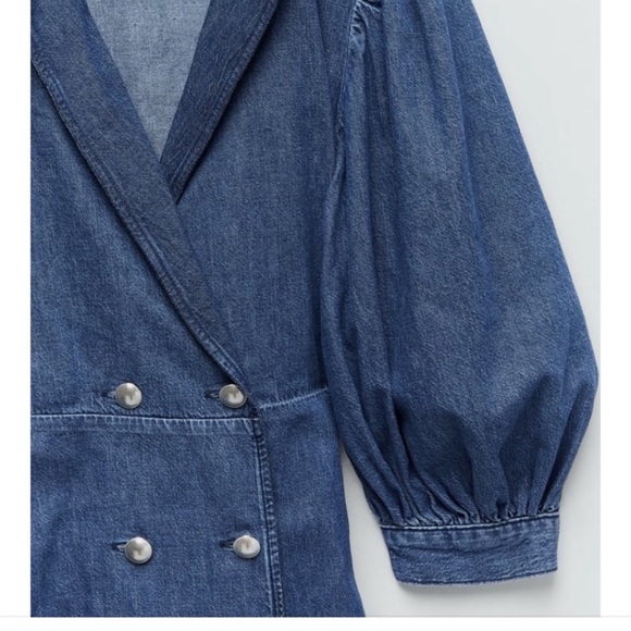 Zara double breasted denim dress - Picture 5 of 7